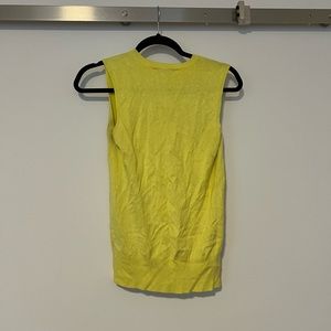 Zara Lemon Yellow Ribbed Knit Sweater Vest – Hi-Lo Hem, Size M